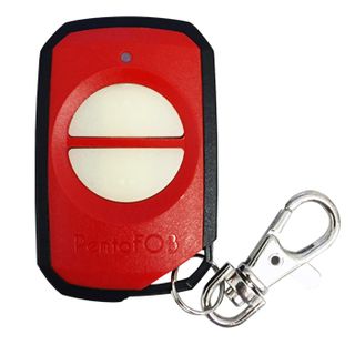 ELSEMA, PentaFOB Transmitter, 2 Channel, Hand held pendant/keyring, 433 MHz FM signal, Includes 3.3V battery, Red