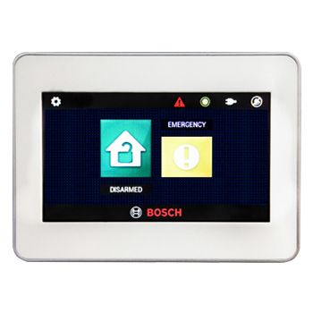 BOSCH, Solution 2000/3000, Keypad, 4.3” touch screen, Graphic LCD, White, Touch to arm feature, works with older series Bosch panels (Sol 880, 16, etc.)