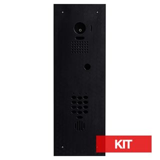 BOUJEE BOXES, Door station & keypad flush mount kit to suit AIPHONE JO intercom & Bosch keypad, BLACK powdercoated plate, Includes CP155B & GT-4B