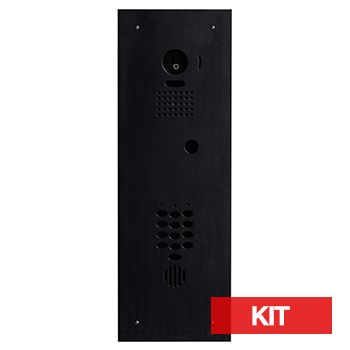 BOUJEE BOXES, Door station & keypad flush mount kit to suit AIPHONE JO intercom & Bosch keypad, BLACK powdercoated plate, Includes CP155B & GT-4B