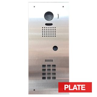 BOUJEE BOXES, Door station & keypad flush mount facia plate to suit AIPHONE JO intercom & SIFER keypad, STAINLESS finish plate, Cut outs for JO-DVF & SIFER
