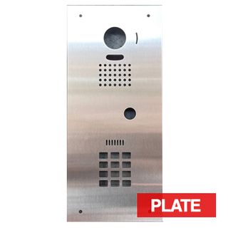 BOUJEE BOXES, Door station & keypad flush mount facia plate to suit AIPHONE JO intercom & SIFER keypad (NOT PROX), STAINLESS finish plate, Cut outs for JO-DVF & SIFER