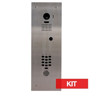 BOUJEE BOXES, Door station & keypad flush mount kit to suit AIPHONE JO intercom & Bosch keypad, STAINLESS finish plate, Includes CP155B & GT-4B