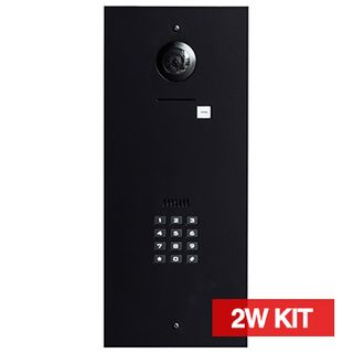 BOUJEE BOXES, Door station & keypad flush mount kit to suit HIKVISION 2 wire intercom & SIFER keypad (NOT PROX), BLACK powdercoated plate, Includes DS-KD8003Y-IME2 & DS-KD-ACF3