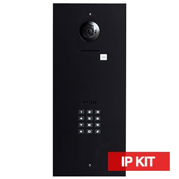 BOUJEE BOXES, Door station & keypad flush mount kit to suit HIKVISION IP intercom & SIFER keypad (NOT PROX), BLACK powdercoated plate, Includes DS-KD8003-IME1 & DS-KD-ACF3