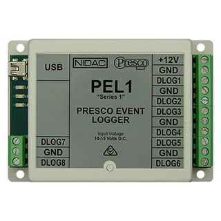 NIDAC (Presco), Data Logger, Stores up to 5,000 events with Time & Date stamping and up to 800 users with names up to 32 characters, Accepts up to 8x Presco PAC controllers (16 doors), 12V DC