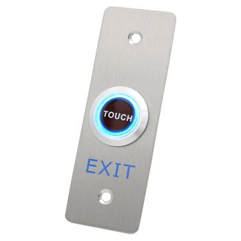 NETDIGITAL, "Sensor Exit" Wall Plate, Stainless Steel, Architrave Plate 40mm x 115mm, Sensor 25mm Diameter, 50-100mm adjustable read range, N/O and N/C contacts, 12V DC