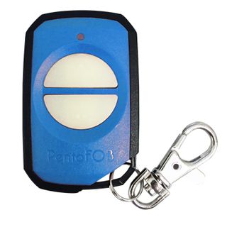 ELSEMA, PentaFOB Transmitter, 2 Channel, Hand held pendant/keyring, 433 MHz FM signal, Includes 3.3V battery, Blue