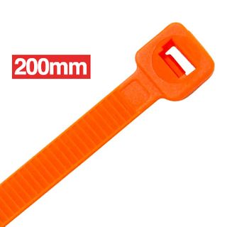 CABAC, Cable ties, 200mm x 4.8mm, ORANGE, Packet of 100