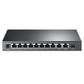 TP LINK, 10 port gigabit switch, Desk mount, Steel case, 10x Gigabit ports (incl 8x POE+), 1 Gigabit &1x Gigabit combo SFP/RJ45, Fanless, includes 53.5V DC PSU, 123W total budget.