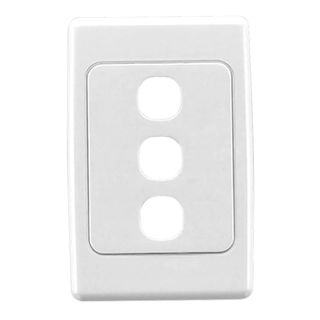 CLIPSAL, 2000 Series, Wall switch plate, Three gang, White