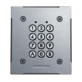 AIPHONE, Keypad, flush mount, vandal and weather resistant, stand alone, 100 users, relay output, backlit keys, IP54 rated, 132 x 117mm (HxW), 12 - 24V AC/DC