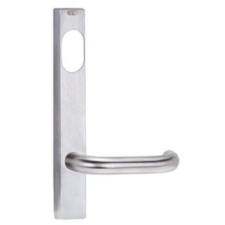 LOCKWOOD External Plate with Handle, Square End, Stain Chrome, LED lens, Cylinder hole, suits 3780 mortice locks, 185 x 26 x 11.5mm.