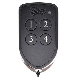 AIRKEY, Transmitter, Key fob, Four channel, Maximum security, 64 bit rolling key encription, IP65 rated, Chrome plated die cast case