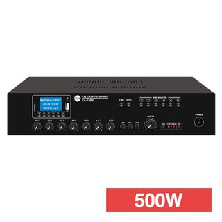 CMX, Rack, 5 Zone Mixer power amplifier, 500W RMS, Five Outputs 100V line and single 4-16 Ohms, With 5 balanced XLR mic inputs, 2 unbalanced aux inputs,MP3 player, FM tuner, Bluetooth, External chime