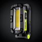 UNILITE, Folding rechargeable LED work light, 1450 lumens, Black copolymer/aluminium, Magnetic mount & clip, 122.5 x 50.5 x 50.5mm (folded), IPX5, 53m beam, 5000mAh Li-ion battery.