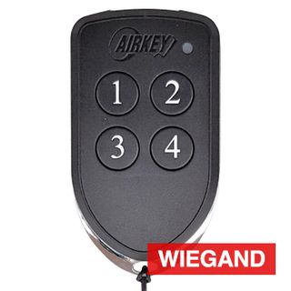 AIRKEY, Transmitter, Key fob, Four channel, 26 bit Wiegand, Maximum security, 64 bit rolling key encription, IP65 rated, Chrome plated die cast case,