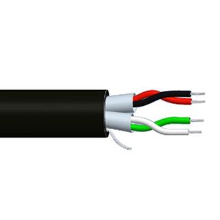 CABLE, 2 Pair 4 x 7/0.20 individually screened (shielded) jelly filled, 250m roll, Black.