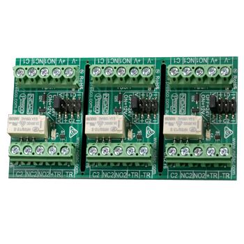 NIDAC (Forge), Control relay, Selectable 12 or 24VDC, Strip of 3, double pole-double throw.