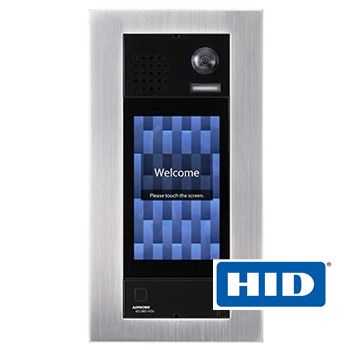 AIPHONE, IX Apartment Series, IP Video Door station with integrated HID reader, Vandal resistant (IK08), PoE or 24V DC, Contact input, Relay output, IP65, SD card slot