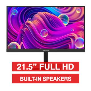 HIKVISION, 21.5" LED 16:9 Colour Monitor with speakers, Full HD 1920x1080 resolution, 8ms response, 4000:1 contrast ratio, HDMI/VGA/Audio  input, 75x75 VESA mount, Includes Desk stand & 1m HDMI lead