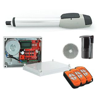 ELSEMA, Dual Swing Gate Kit, Single Arm Gate Motor, 1 x MC24E Gate Controller, 3 x Pentafob remotes, 1 x Reflector Beam.