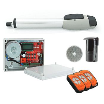 ELSEMA, Dual Swing Gate Kit, Single Arm Gate Motor, 1 x MC24E Gate Controller, 3 x Pentafob remotes, 1 x Reflector Beam.