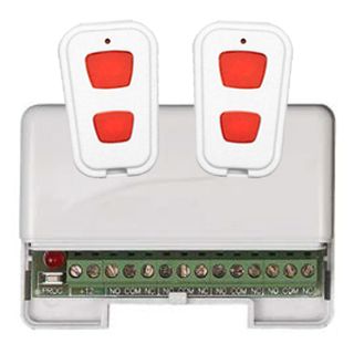 SECOR, Wireless Dual Press Emergency Pendant kit, Incl 1x Receiver (RRR01) and 2x 2 button pendants (RTO02), relay activation from dual press, 433.92MHz, pendants are IP66, 9-15V DC, max 25 pendants.