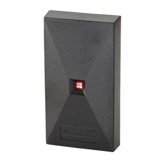 KERI, Pyramid series, Cascade proximity reader, Architrave style, Up to 3" (76mm) read range, Ultra-thin profile, Built in buzzer, 3 colour LED, HID compatible, Lifetime warranty, 5-14V DC 80mA,