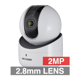 HIKVISION, 2MP HD-IP Mini PT camera, White, 2.8mm fixed lens, 10m IR, DWDR, 1/2.8" CMOS, H.264, Built-in WiFi, Microphone, Speaker, Pan-Tilt, 5V DC