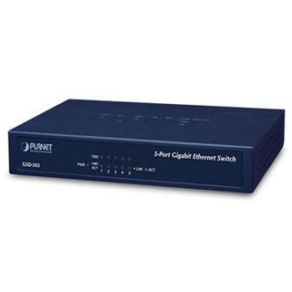 PLANET, 5 Port Gigabit desktop switch, Metal construction, 12V DC power included, Can be wall mountable, 10/100/1000 Albps,