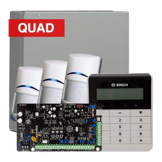 BOSCH, Solution 4000, Alarm kit, Includes ICP-SOL4-P panel, IUI-SOL-TEXT LCD keypad, 3x ISC-BPQ2-W12 quad detectors,