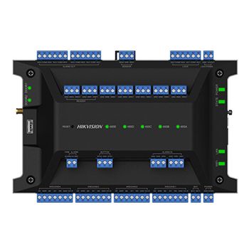 HIKVISION, 2 Door Network access controller with Wifi, Browser support, Exp to 126 doors, 2x relays, 8x inputs, 4x alarm outputs, 4x Wiegand, 100K users, 600K events, RS-485, batt backup, 12V DC/POE