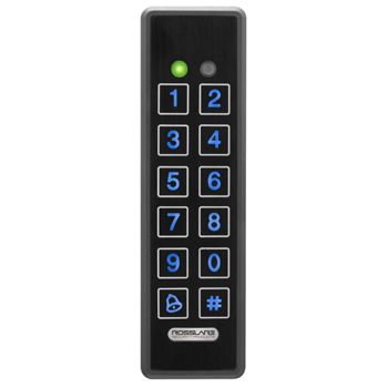 ROSSLARE, Keypad and Reader, Slimline, Stainless Steel, Vandal & corrosion resistant, Wiegand 26 and 30 bit formats, Backlit keys, Optical tamper switch, Grey, IP67 rated, 5-16V DC BLACK