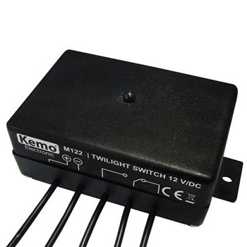 NETDIGITAL, Twilight switch, switches voltage based on ambient light, N/O / N/C relay @ 3A, requires 11-14V DC.