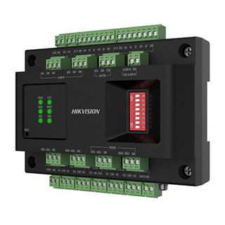 HIKVISION, 2 Door access control sub module, 2x relays, 8x inputs, 2x alarm outputs, 2x Wiegand inputs, RS485, 12V DC.