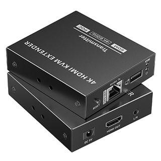 XTENDR, HDMI KVM extender, 4K@60Hz, 60m, POC provided to transmitter, requires single Cat6/6A cable, KVM extender, HDMI Loop out, Audio out, HDMI V2.2, HDR10, 5VDC 2A PSU Included.