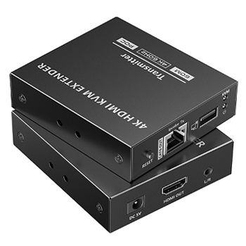 XTENDR, HDMI KVM extender, 4K@60Hz, 60m, POC provided to transmitter, requires single Cat6/6A cable, KVM extender, HDMI Loop out, Audio out, HDMI V2.2, HDR10, 5VDC 2A PSU Included.