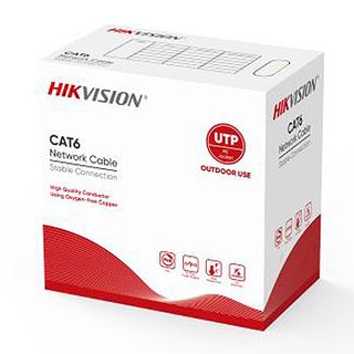 HIKVISION CABLE, CAT6 Outdoor, 4 pair 8 x 1/0.55 U/UTP, UV rated sheath, 305m box, black.