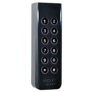 NIDAC (Prove), Keypad/Reader, 6x2 style slimline, Black, IP67 weather resistant, Illuminated membrane keypad, Dual frequency, Wiegand or Presco, Compatible with all Presco decoders, 9-28V DC