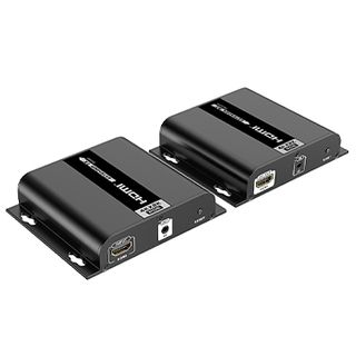 XTENDR, HDMI Extender over IP Kit, 4K@30Hz, Low latency, 120m over 1GB IP, Cat6, HDCP2.2,1.4, IR, POE, 5V DC option.