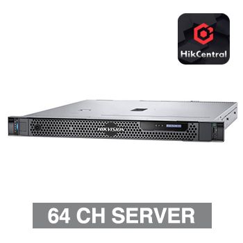 HIKVISION, Rackmount Dell Server with Hik-Central Software, 64 channels, expandable to 3000, Intel Xeon E-2324G, 16GB RAM, Windows Server 2019, 2x 1TB SATA, 2x NIC, 1x VGA