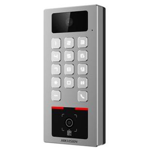 HIKVISION, Intercom & Access Control Terminal, 2MP camera, Mifare reader, PIN Code or QR Code, Up to 100,000 users, TCP/IP (HikConnect), Wiegand, RS485, 1x Relay, 2x Inputs IP65, IK09, 12-24V DC @ 1A.