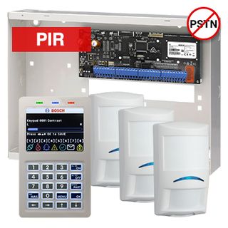 BOSCH, Solution 6000, Alarm kit, Includes CC615PB IP panel, CP736B Prox LCD keypad, 3x ISC-PPR1-W16 PIR detectors