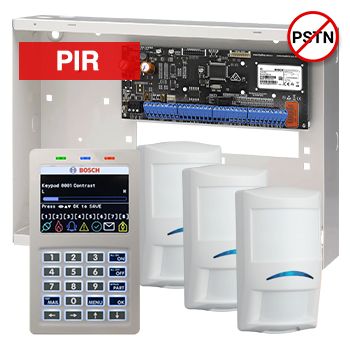 BOSCH, Solution 6000, Alarm kit, Includes CC615PB IP panel, CP736B Prox LCD keypad, 3x ISC-PPR1-W16 PIR detectors