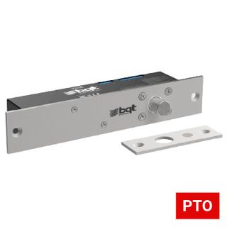 BQT, Drop bolt, Recessed with Square edge, 2,000kg holding force, Fail Secure with short strike plate, Maximum gap of 6mm, 12-24V DC, Holding current 150mA/90mA, max 1.5A/1.4A