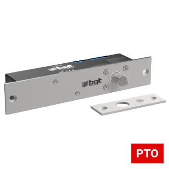 BQT, Drop bolt, Recessed with Square edge, 2,000kg holding force, Fail Secure with short strike plate, Maximum gap of 6mm, 12-24V DC, Holding current 150mA/90mA, max 1.5A/1.4A