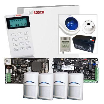 BOSCH, Solution 4000, PROMO Alarm kit, Includes ICP-SOL4-P panel, IUI-SOL-ICON keypad, 4x ISC-BPR2-W12 PIRs, 1xB426-M Ethernet module, 1x MW400 enclosure, Battery, Plugpack, Piezo + WP06 Siren/Strobe