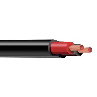 CABLE, Twin sheath 2 x 14/0.30, 3mm, 17AWG, (Double insulated), auto cable, 100m roll, Oxygen free, Suits 100V speakers
