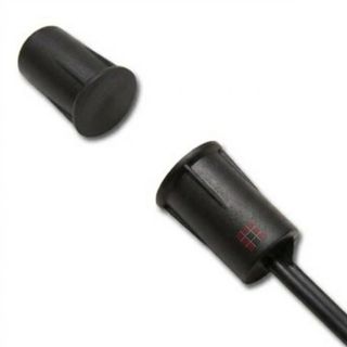 TAG, Reed switch (magnetic contact), Mini snub nose, Flush (recessed) mount, Black, N/C, 3/8" (9.53mm) diameter x  9/16" (14.29mm) length, 1/2" (12.7mm) gap, 12" (304.8mm) leads,